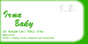 irma baky business card